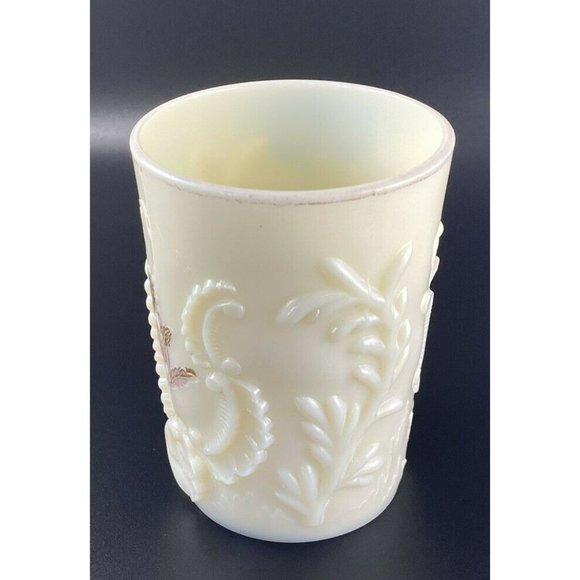 Northwood Glass Custard Louis XV with Gold Gilt Decorated Tumbler - Picture 2 of 6